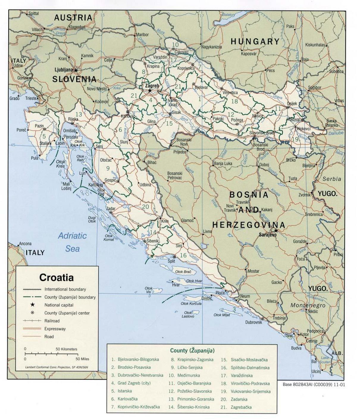 hrvaške marine zemljevid