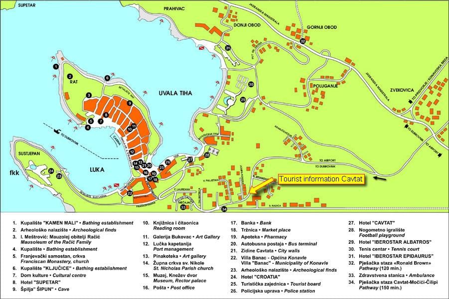 zemljevid cavtat hrvaška