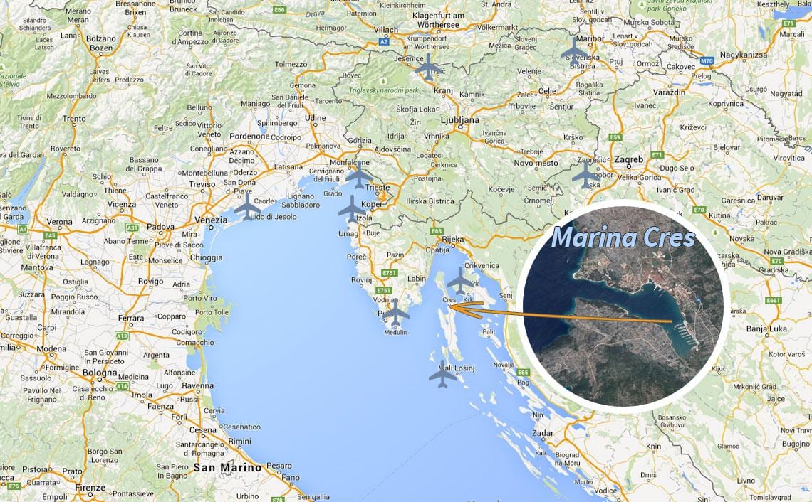 cres zemljevid hrvaška