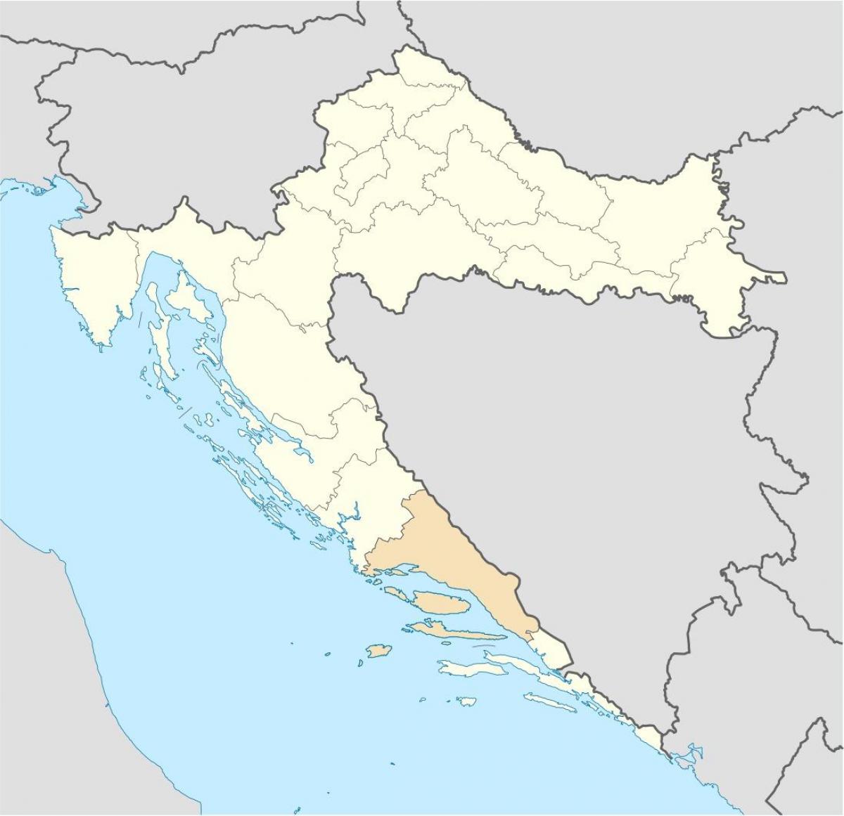zemljevid dalmacije hrvaške 