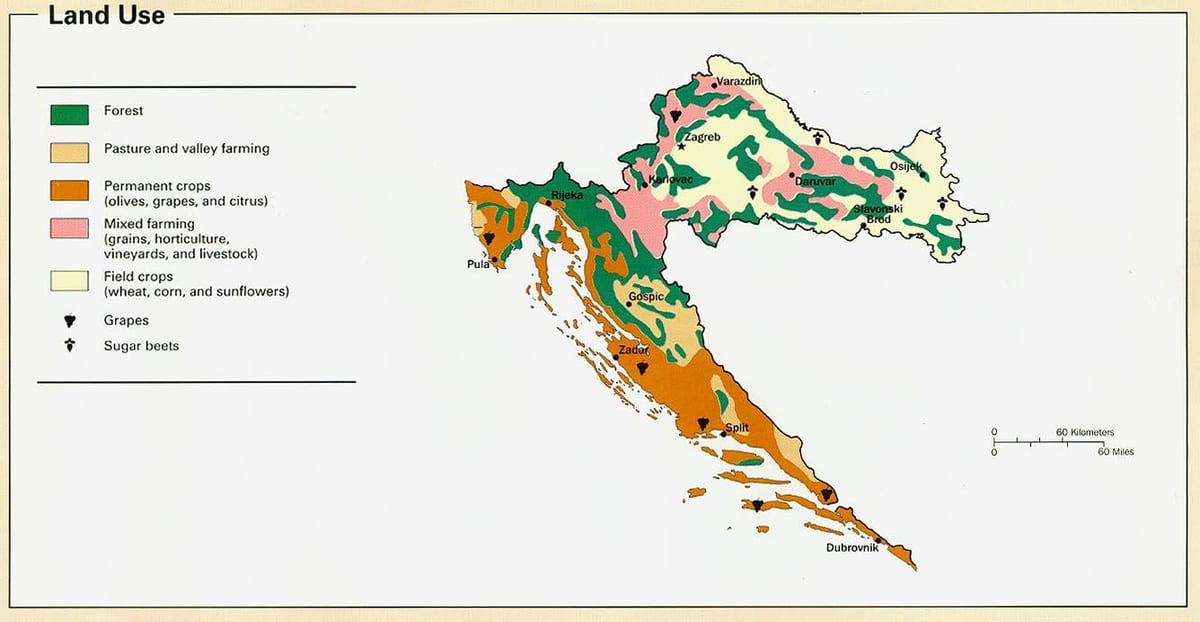 zemljevid hrvaška podnebje
