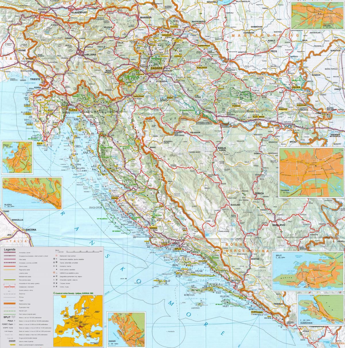 kapital zemljevid hrvaška
