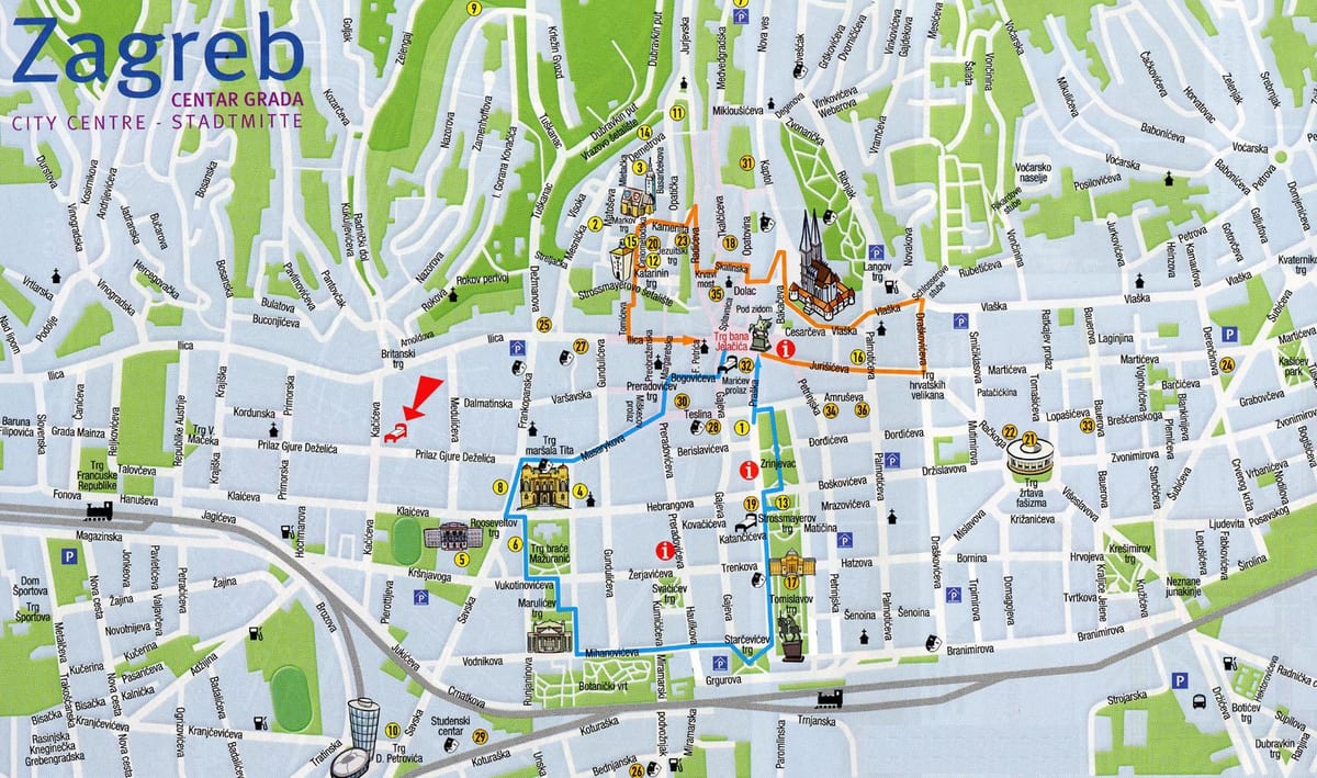 zemljevid zagreb hrvaška