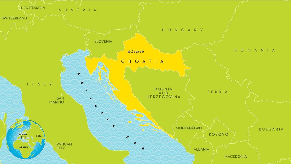 zemljevid hrvaška in okolici