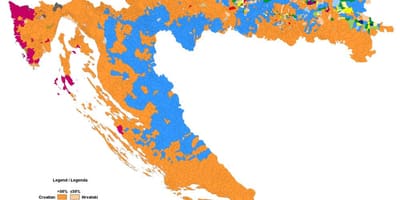 Zemljevid etnični zemljevid hrvaška