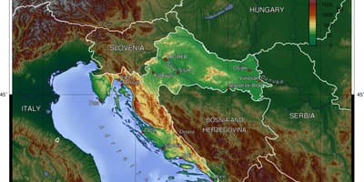 Hrvaška geografija zemljevid