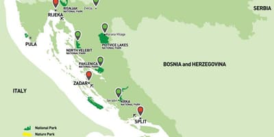 Zemljevid hrvaška nacionalni parki 