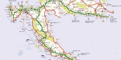 Zemljevid hrvaška road trip