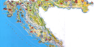 Hrvaška turističnih znamenitosti na zemljevidu