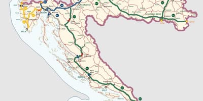Hrvaške avtoceste zemljevid