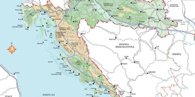 Hrvaške plaže občinah zemljevid