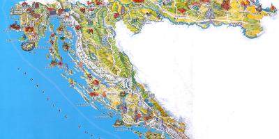 Hrvaška turističnih znamenitosti na zemljevidu