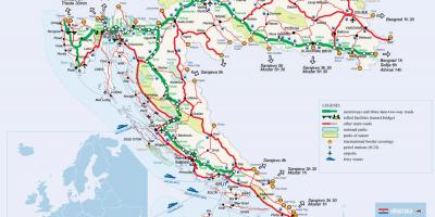 Zemljevid hrvaška vlak