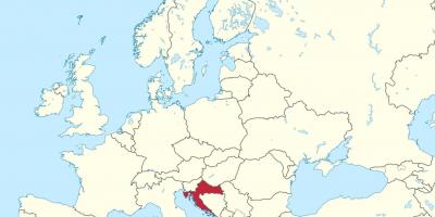Hrvaška v zemljevid evrope