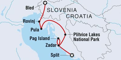 Plitvička zemljevid hrvaška