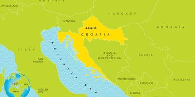 Zemljevid hrvaška in okolici